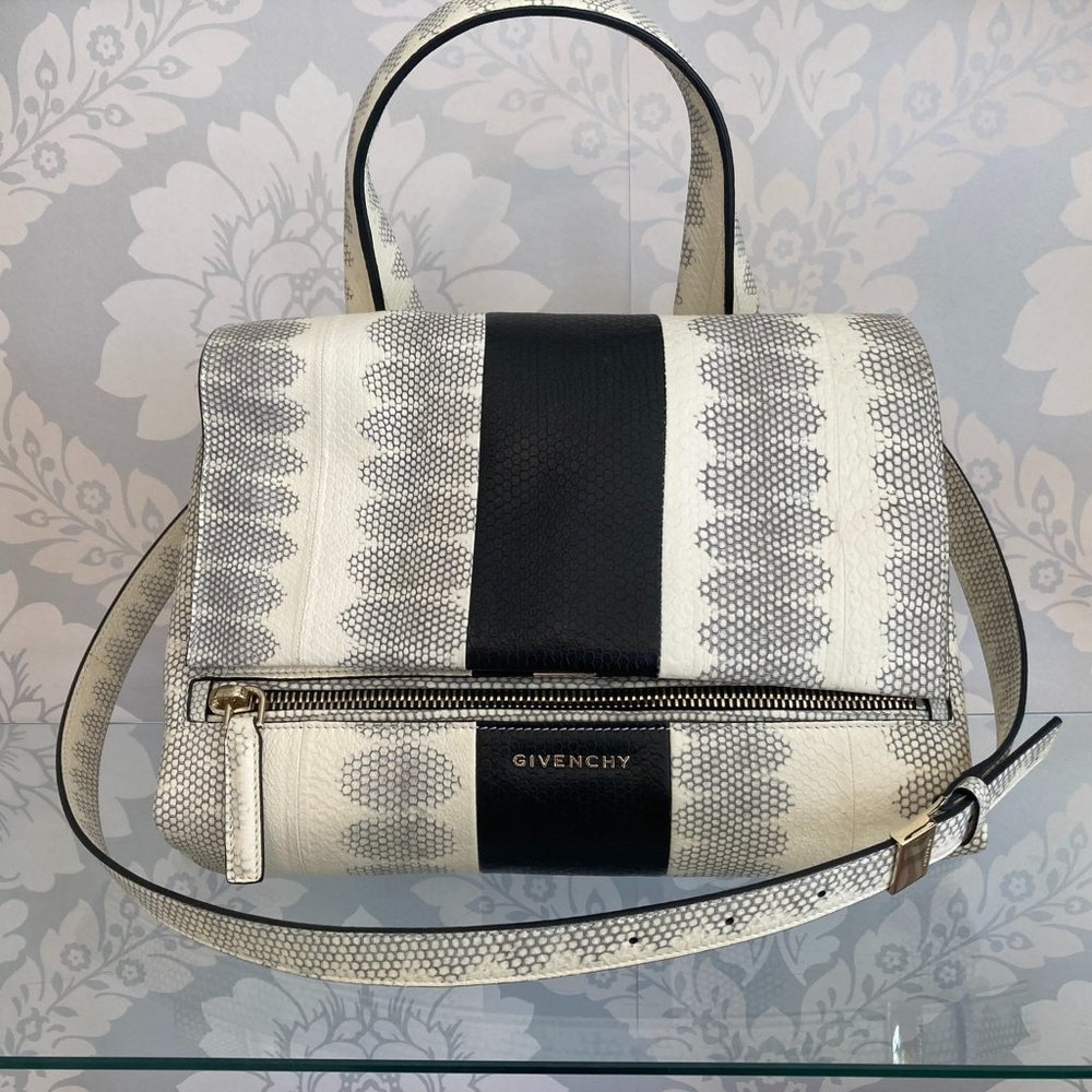GIVENCHY Pandora Pure Medium Ayers Snakeskin Handbag/Satchel